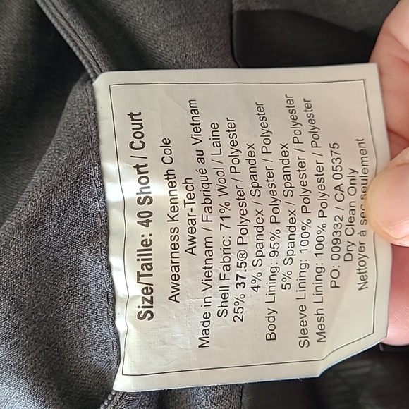 Men's jacket size 40 short Kenneth Cole gray - Picture 10 of 10